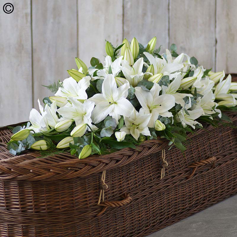 Lily Casket Spray- White XL