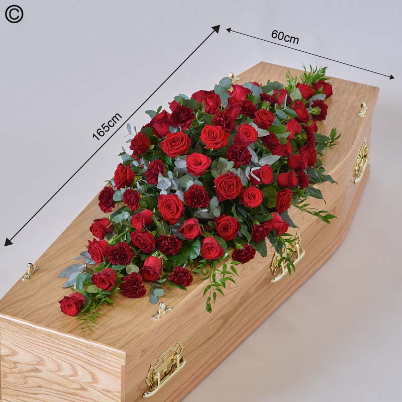 Rose and Carnation Casket Spray- Red XLarge - Image 3